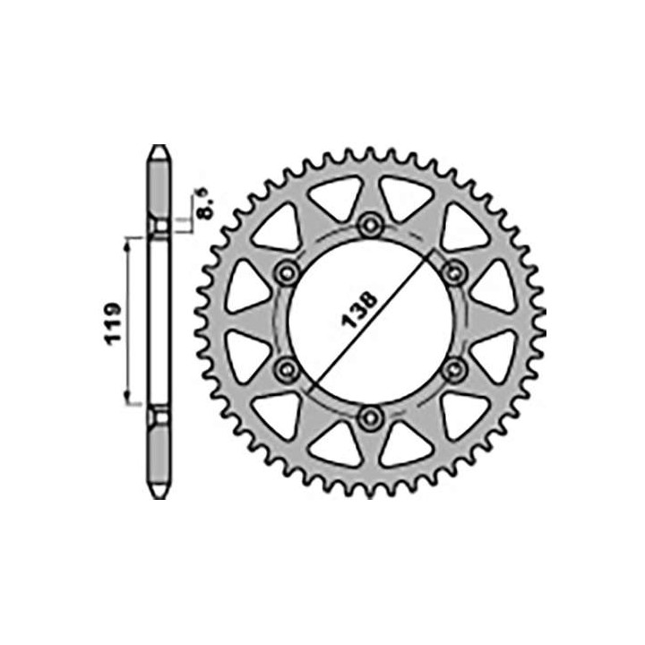 Steel crown PBR 48 teeth not 520 type 213 Husqvarna 350 Enduro