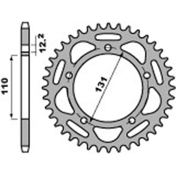 Couronne alu PBR 45 dents ultra-light pas 520 type 4586