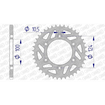 Couronne alu AFAM 45 dents pas 520 type 51602 Ducati 600 Monster