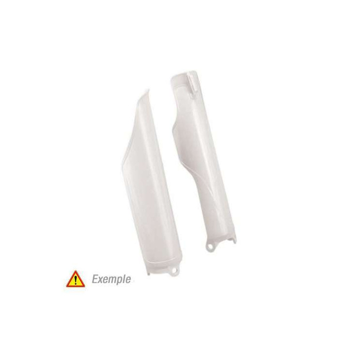 Protections de fourche moto cross UFO blanc Suzuki RM125/250 91