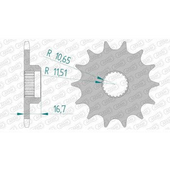 Pignon AFAM 16 dents pas 520 type 21506 Yamaha XJ 600 N Diversion