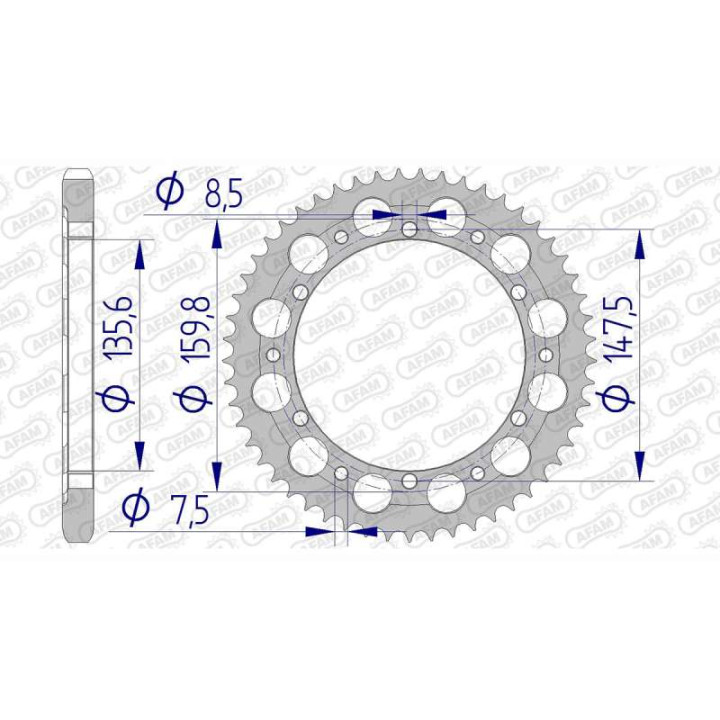 AFAM 53 teeth not 428 type 60101 Fantic 200 TX350 Trial