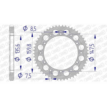Couronne alu AFAM 53 dents pas 428 type 60101 Fantic 200 TX350 Trial Couronne alu AFAM 53 dents pas 428 type 60101 Fantic 200 TX350 Trial