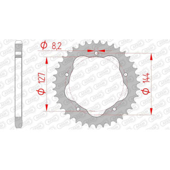 Couronne acier AFAM 42 dents pas 525 type 50608K Ducati Multistrada1000DS Couronne acier AFAM 42 dents pas 525 type 50608K Ducati Multistrada1000DS