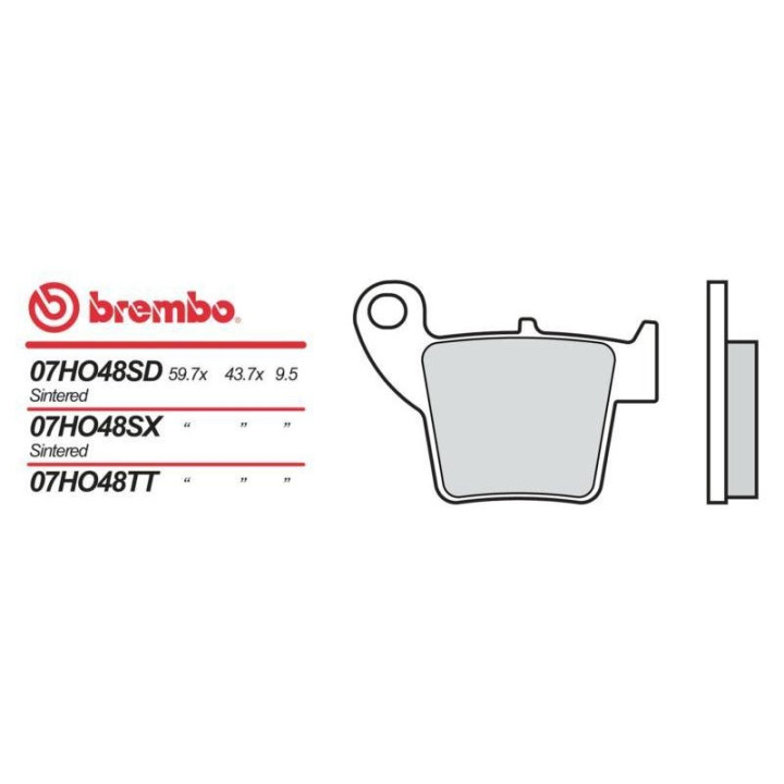 Plaquettes de frein moto sinter Brembo 07HO48SD