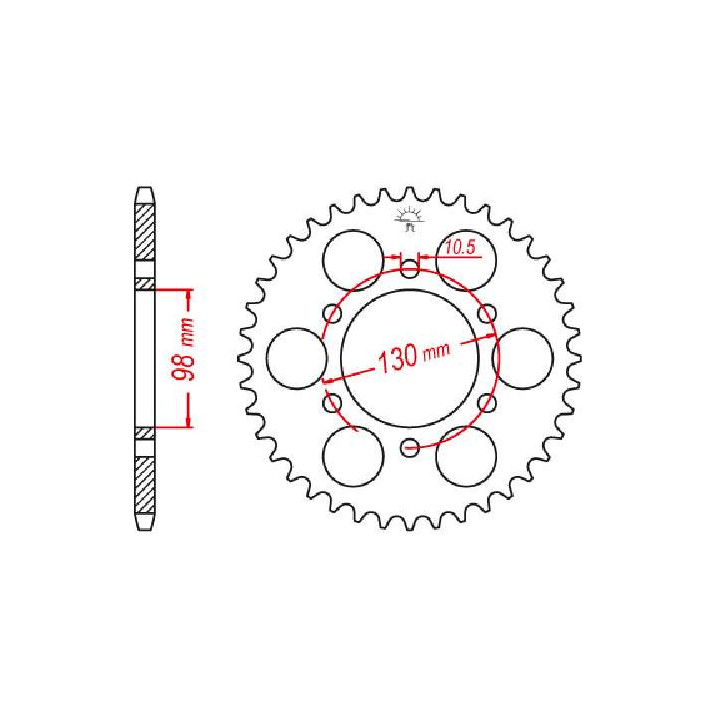 Couronne acier JT 35 dents pas 630 type 483