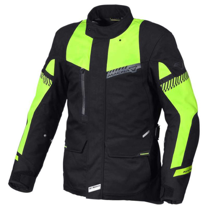 Veste moto Macna ASPIRE Noir/Jaune Fluo
