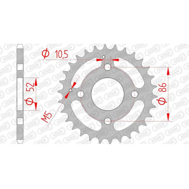Couronne acier AFAM 30 dents pas 520 type 74100 Kymco MXER 50 Quad
