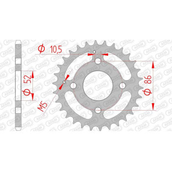 Couronne acier AFAM 30 dents pas 520 type 74100 Kymco MXER 50 Quad Couronne acier AFAM 30 dents pas 520 type 74100 Kymco MXER 50 Quad