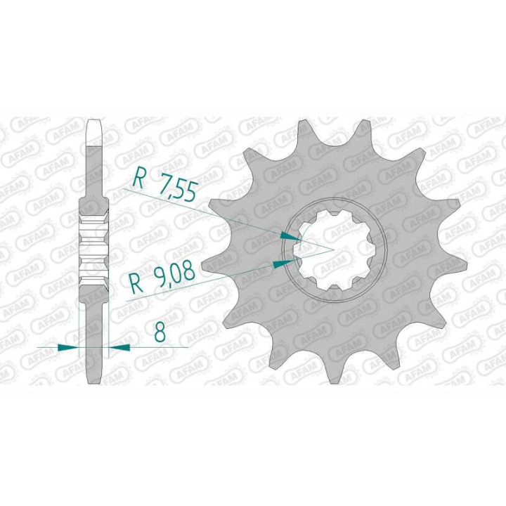 Pignon AFAM 14 dents pas 415 type 94108 Aprilia 50 Classic
