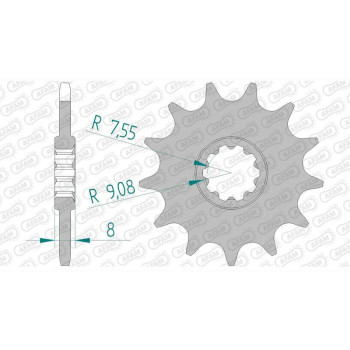 Pignon AFAM 14 dents pas 415 type 94108 Aprilia 50 Classic