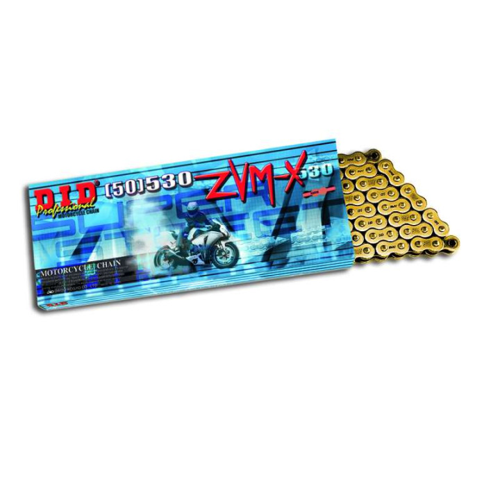Super reinforced transmission chain DID 530 ZVM-X Gold 110 Maillons