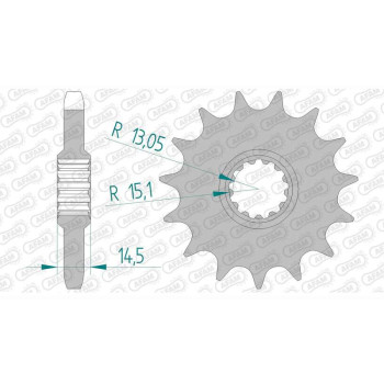Pignon AFAM 15 dents pas 630 type 20601 Honda CB750 K