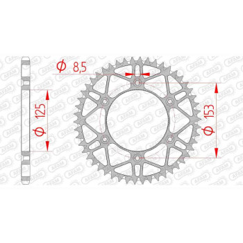 Couronne acier AFAM 50 dents ultra-light pas 520 type 10212SLK HM-Honda CRF 250 F Couronne acier AFAM 50 dents ultra-light pas 520 type 10212SLK HM-Honda CRF 250 F