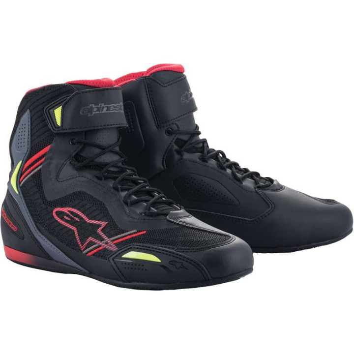 Alpinestars FASTER-3 RIDEKNIT Sneakers Black/Red/Fluorescent Yellow