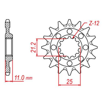 Pignon anti-boue JT 14 dents pas 520 type 824SC