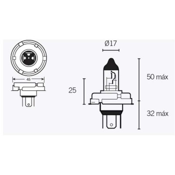 Ampoule Bihr 12V-45/40W P45T G40