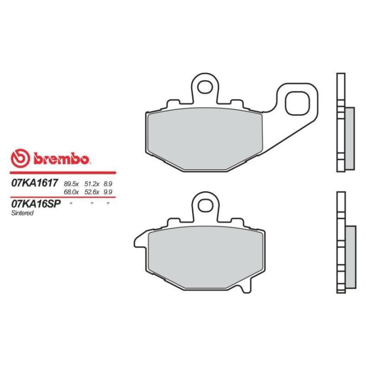 Plaquettes de frein moto organique Brembo 07KA1617