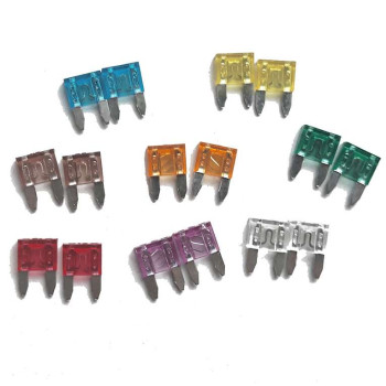 Assortiment de 16 mini fusibles 3A 5A 7.5A 10A 15A 20A 25A 30A