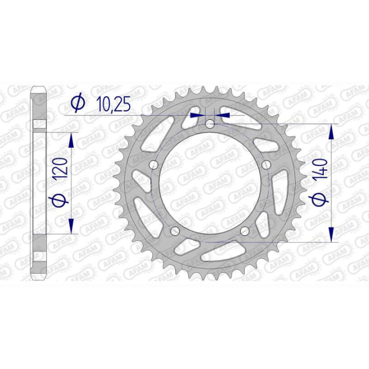 Couronne alu AFAM 45 dents pas 525 type 15604 Suzuki GSX-R 600