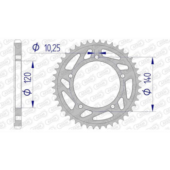 Couronne alu AFAM 45 dents pas 525 type 15604 Suzuki GSX-R 600