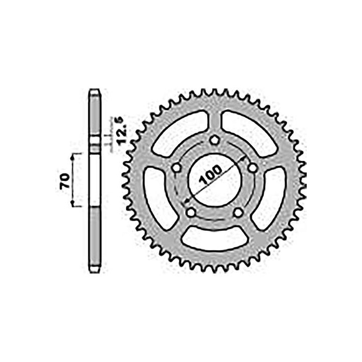 Couronne alu PBR 44 dents ultra-light pas 520 type 4647 BMW S1000RR HP4