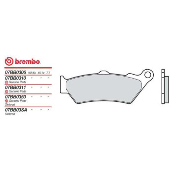 Plaquettes de frein sinter Brembo 07BB0390