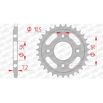Couronne acier AFAM 31 dents pas 520 type 10218 Honda CB 250 Two Fifty Couronne acier AFAM 31 dents pas 520 type 10218 Honda CB 250 Two Fifty