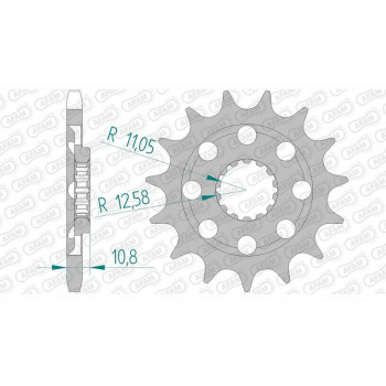 Pignon AFAM 15 dents pas 525 type 94807 MV (Agusta) 910 R Brutale