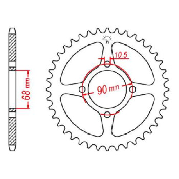 Couronne acier JT 53 dents pas 428 type 241