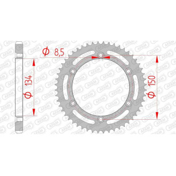 AFAM steel sprocket 52 teeth pitch 428 type 16207 Kawasaki KDX 125