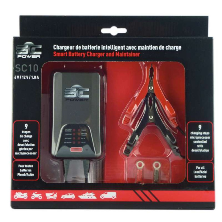 Chargeur de batterie SC POWER SC10 - 6/12 V 1 A Chargeur de batterie SC POWER SC10 - 6/12 V 1 A