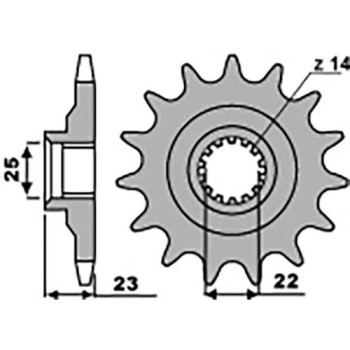 Pignon PBR 14 dents pas 520 type 548