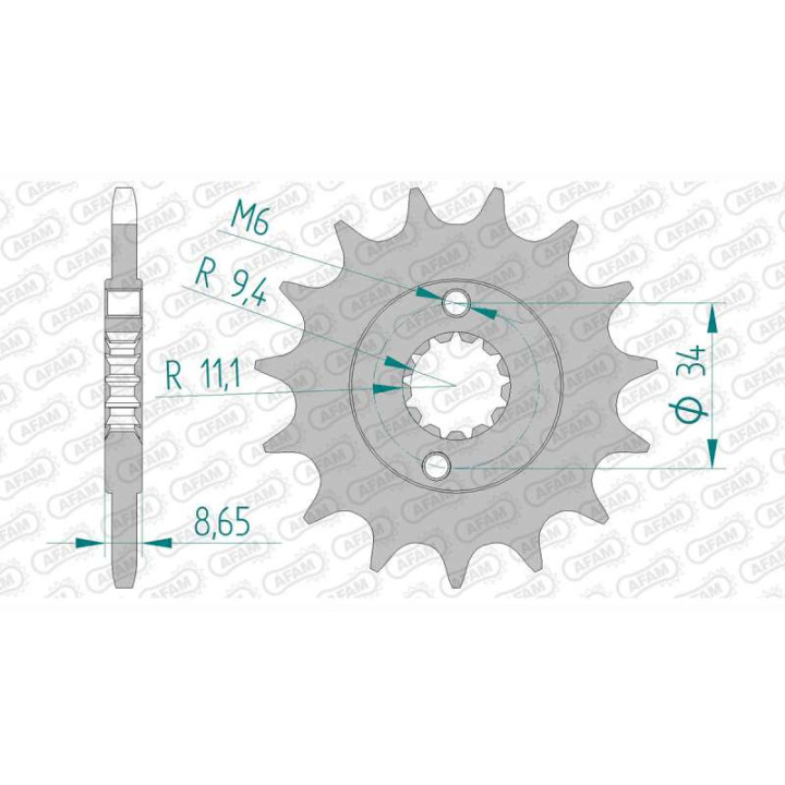 Pignon AFAM 13 dents pas 520 type 73305 KTM 390 Duke