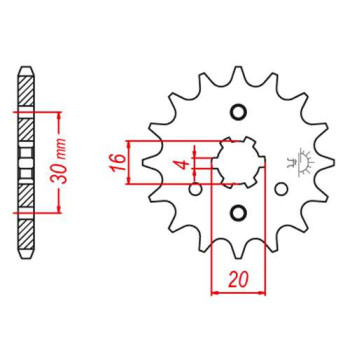 Pignon JT 14 dents pas 428 type 417