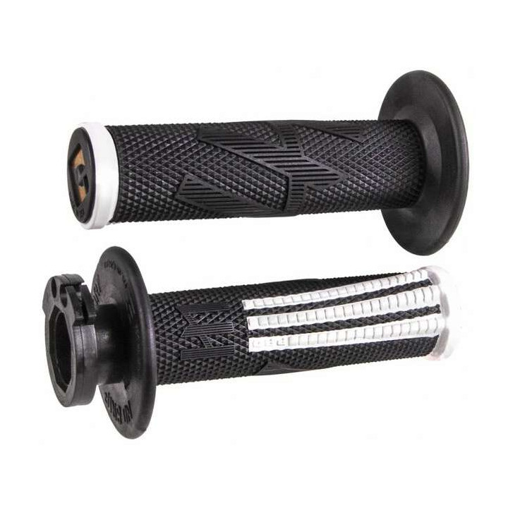Poignées moto cross ODI EMIG PRO V2 LOCK-ON Noir/Blanc