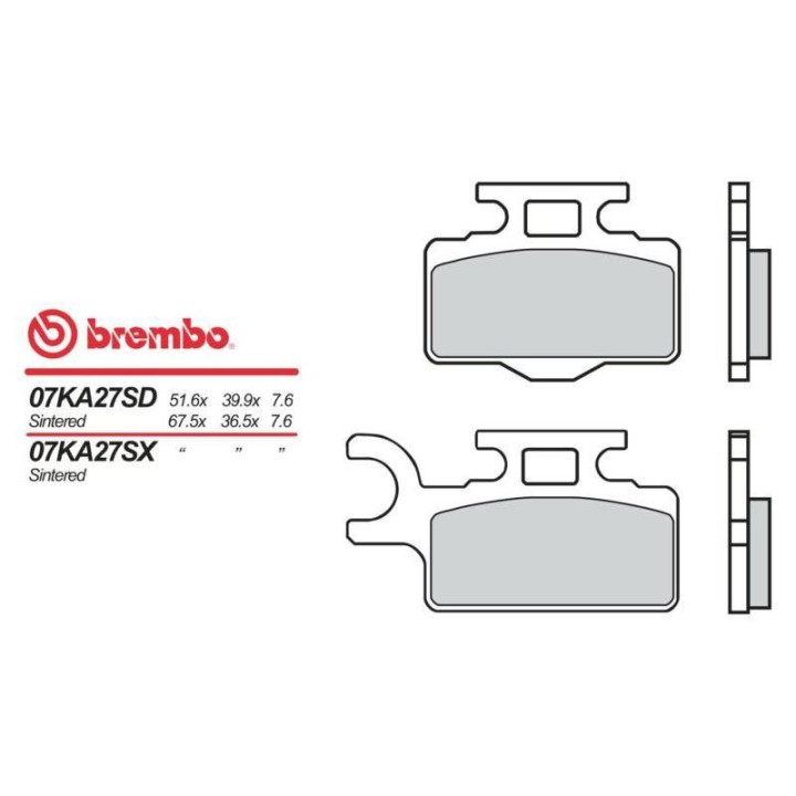 Plaquettes de frein moto sinter Brembo 07KA27SD