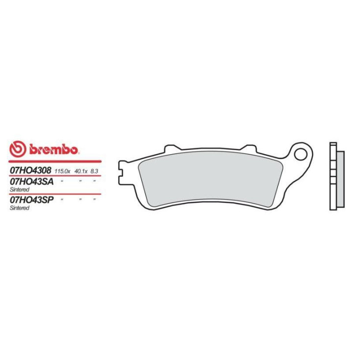 Plaquettes de frein moto sinter Brembo 07HO43SP