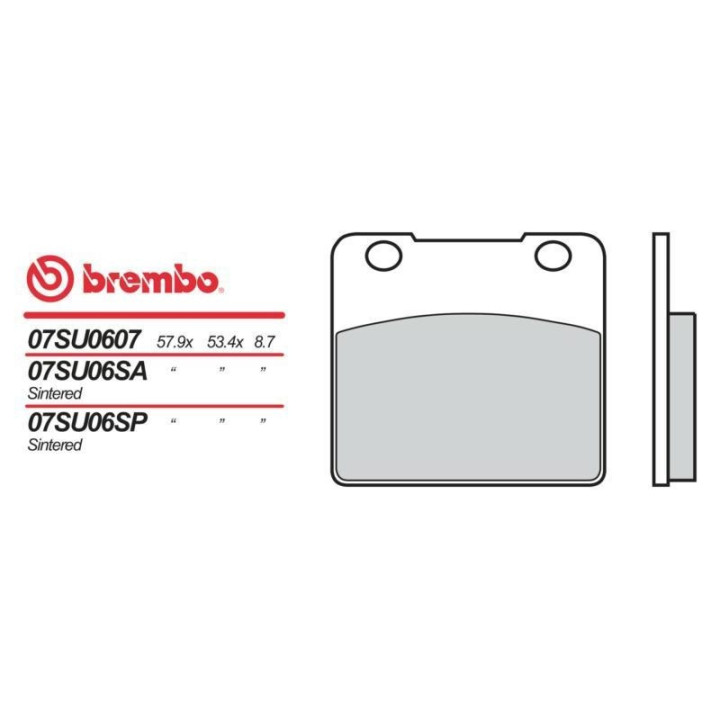 Plaquettes de frein moto sinter Brembo 07SU06SA