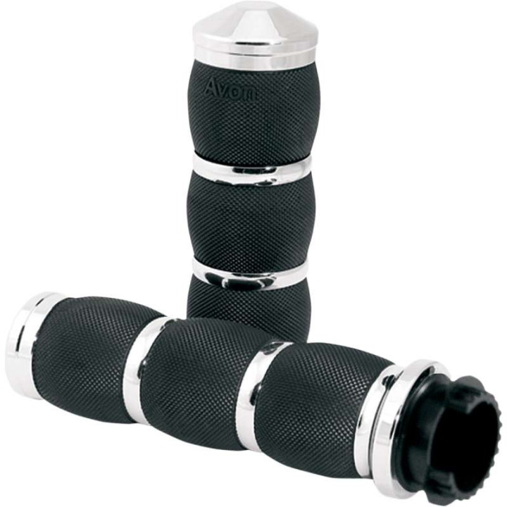 Motorcycle grips AVON AIR CUSHIONED GRIPS Chrome 25mm