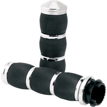 Motorcycle grips AVON AIR CUSHIONED GRIPS Chrome 25mm