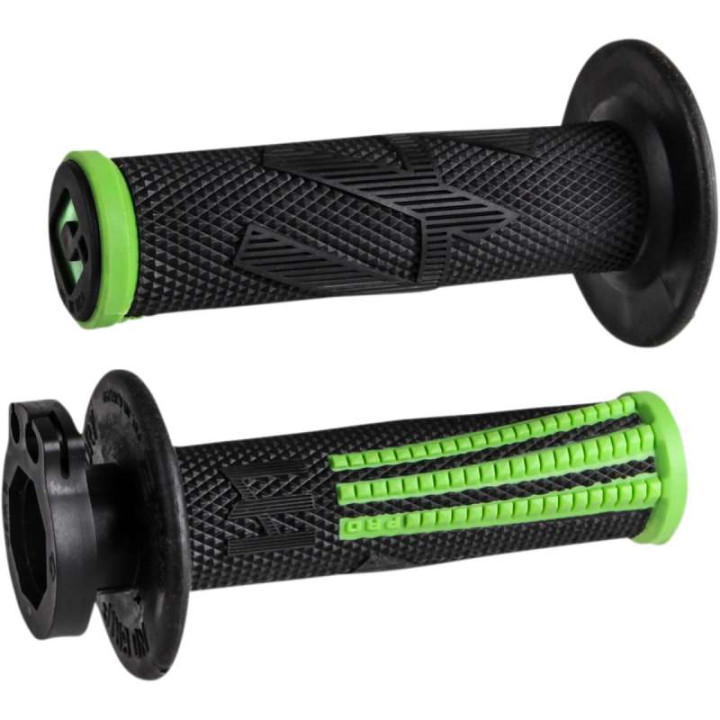 Poignées moto cross ODI EMIG PRO V2 LOCK-ON Noir/Vert