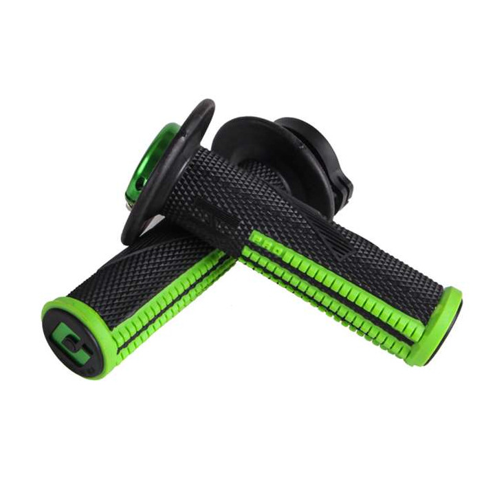 Poignées moto cross ODI EMIG PRO V2 LOCK-ON Noir/Vert