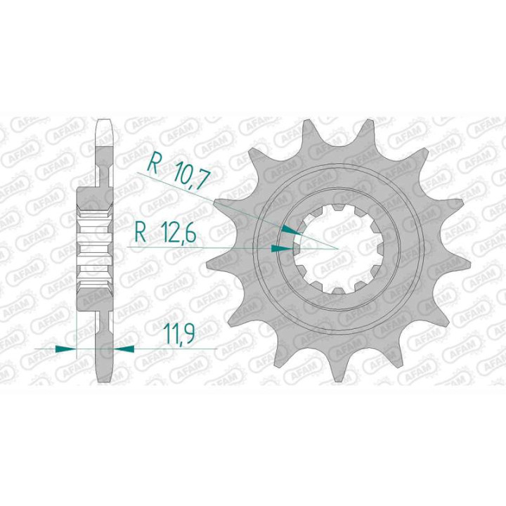 Pignon AFAM 14 dents pas 520 type 94314 VOR EN 400 Enduro