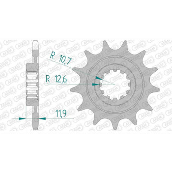 Pignon AFAM 14 dents pas 520 type 94314 VOR EN 400 Enduro