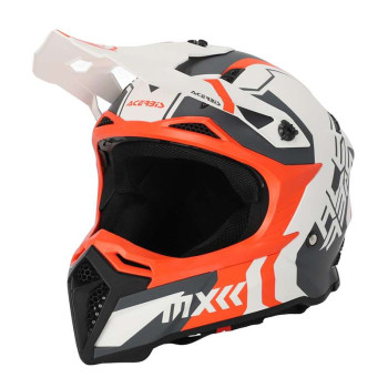 Casque moto cross Acerbis PROFILE 5 22.06 BLANC/ORANGE