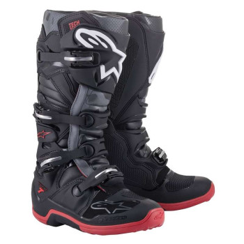 Bottes moto cross ALPINESTARS TECH 7 BLACK/COOL GRAY/RED