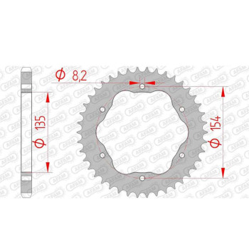 AFAM steel crown 39 teeth pitch 525 type 50803K Ducati Panigale 1199 ABS