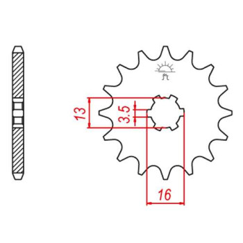 Pignon JT 13 dents pas 428 type 428