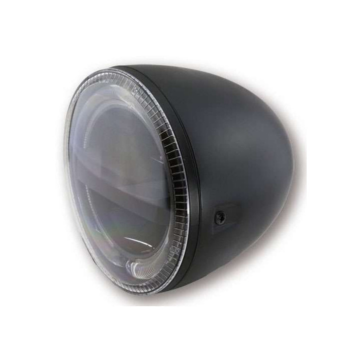 Led motorcycle headlight 5 3/4 inches HIGHSIDER CIRCLE Black (side mount)